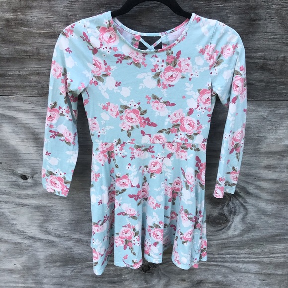 Children’s Place Floral Long Sleeve Skater Dress